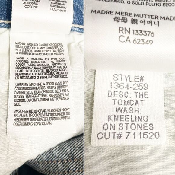 NWT MOTHER SUPERIOR The Tomcat Crop Straight Leg Jeans Kneeling on Stones Sz 25 - Picture 15 of 16